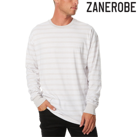 Zanerobe Other - ZANEROBE - Rugger Long Sleeve Tee (STONE/WHITE)